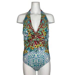 Johnny Was Elena Twist One Piece Swimsuit XXL 2XL Multi Halter Beach Swimwear
